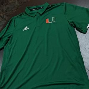 Adidas Miami Hurricanes "U" Mens Polo Shirt
